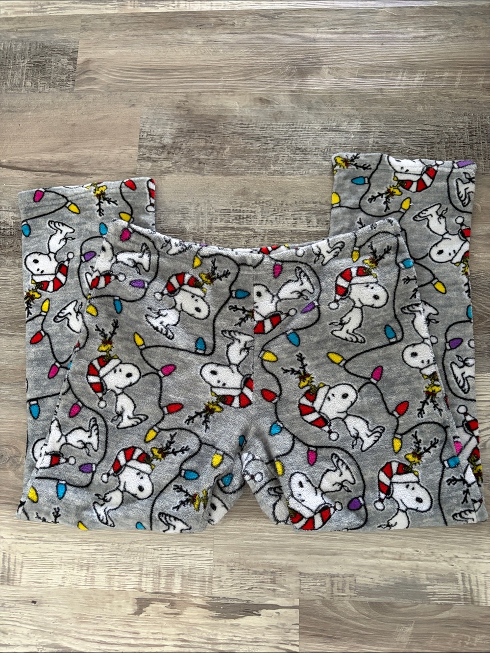 Peanuts Grey Snoopy Holiday Fleece Pajama Bottoms size XL
